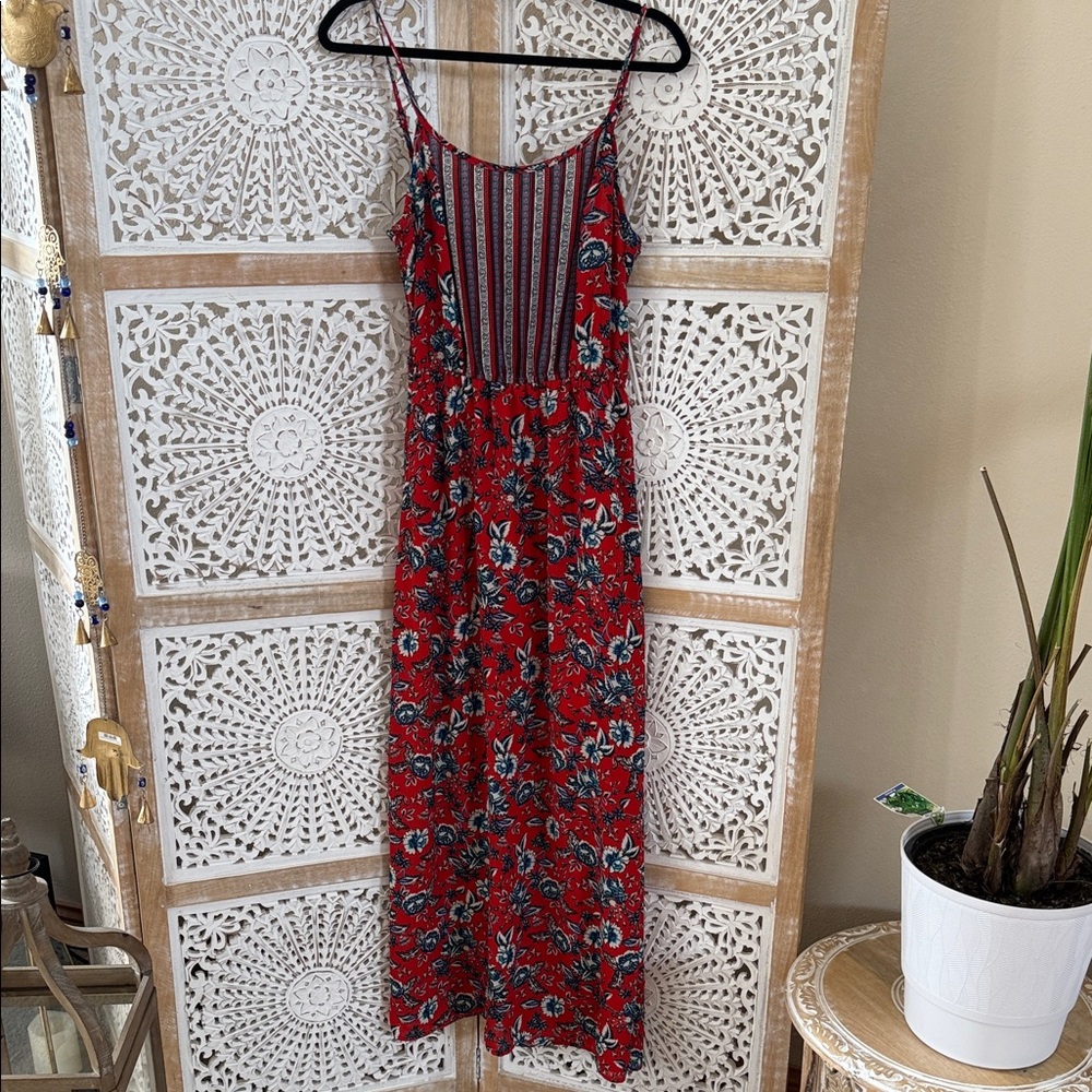 Floral Red Maxi Dress